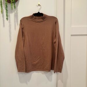 Pendleton Womens Camel Mockneck Sweater Size XL RN#29685 49% Silk